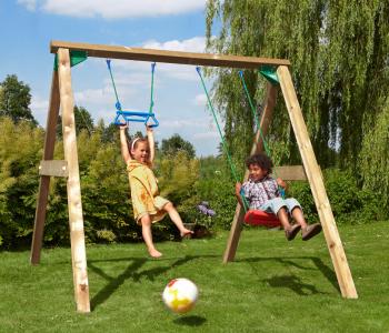 Balançoire Bois enfant de jardin • Jungle Swing 220 cm